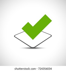 Perspective green check box icon vector illustration