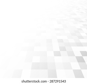 Cuadrícula de perspectiva gris y blanco. Superficie controlada. Ilustración vectorial.