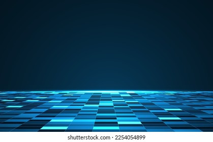 Perspective grid. Abstract wireframe landscape