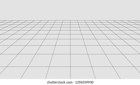 Perspective grid background. Abstract vector wireframe landscape. Abstract mesh background. Vector illustration.
