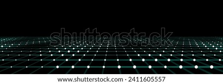 Perspective grid background. Network connection structure. Abstract wireframe landscape. Abstract mesh background. Vector illustration.