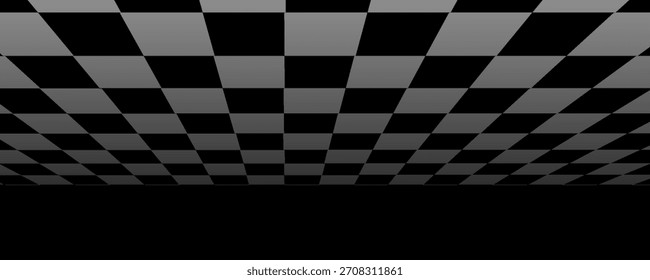 Una cuadrícula de perspectiva. Fondo de rectángulos oscuros y claros en retroceso. La idea del diseño digital creativo
