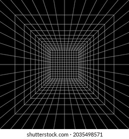Perspective grid black background for interior. Vector illustration
