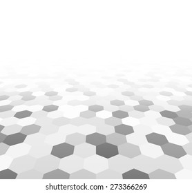 
Perspective grid hexagonal surface. Vector illustration. 