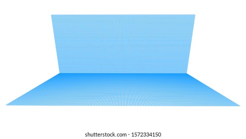 Perspective grid line. Detailed lines on white background, Vector 3D