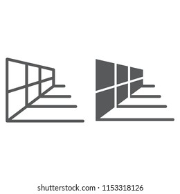 Perspective grid tool line and glyph icon, tools and design, perspective sign, vector graphics, a linear pattern on a white background, eps 10.