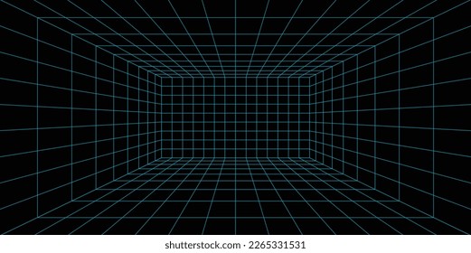 Perspective grid wireframe background design