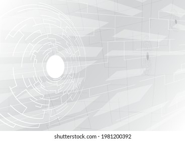Perspective HUD circle. Abstract technology background