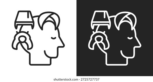 Icono De Perspectiva En Estilo De Línea En Blanco Y Negro