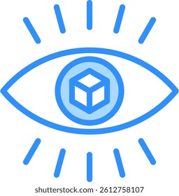 Perspective Icon Blue Color Vector Illustration