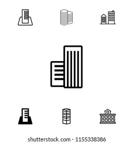 Perspective icon. collection of 7 perspective filled and outline icons such as building. editable perspective icons for web and mobile.
