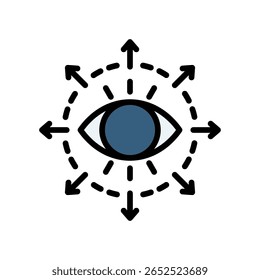 Perspektivisches Symbol Lineare Farbvektorgrafik