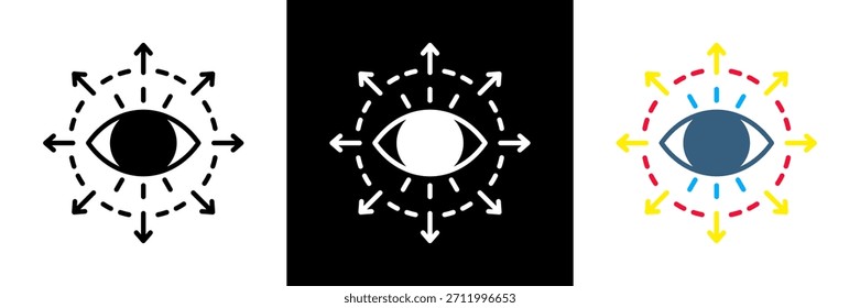Perspective Icon Set Glyph vector Illustration