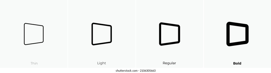 perspective icon. Thin, Light Regular And Bold style design isolated on white background