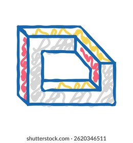 perspective impossible geometric shape doodle icon sketch vector. perspective impossible geometric shape sign. isolated symbol illustration