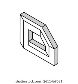 perspective impossible geometric shape isometric icon vector. perspective impossible geometric shape sign. isolated symbol illustration