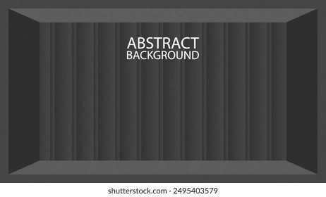 Perspective inside studio black room. Vertical lines background. 