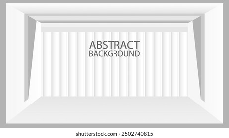Perspective inside studio white room. Vertical lines background. 
