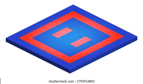 Perspective Isometric Karate Judo Taekwondo Carpet Mat Tatami Vector Illustration On White Background . Vector Illustration