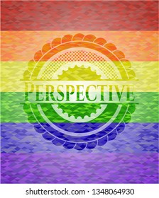 Perspective lgbt colors emblem 