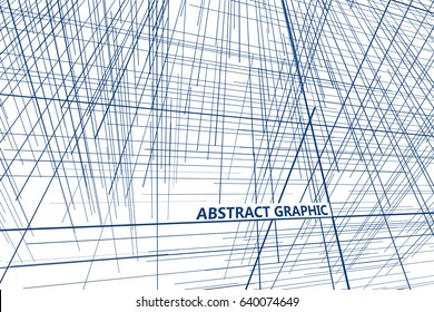 Perspective of the lines composed of abstract graphic design.