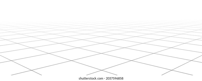 Perspective mesh background. Simple lines on a white background. Vector illustration.