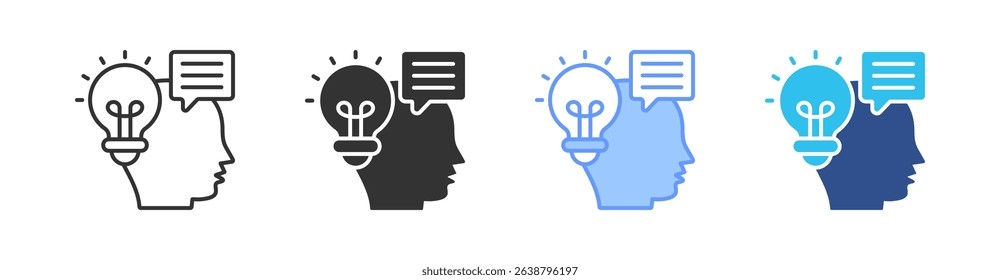 Perspective Multi Style Icon Set Vector