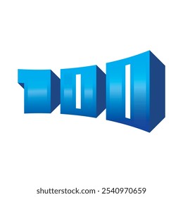 perspective number 100. cubic 100 concept. 100 concept for company, education, business