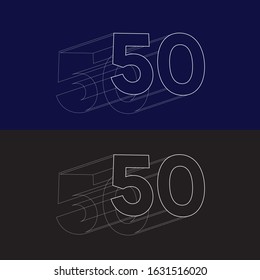 Perspective number 50 vector illustration