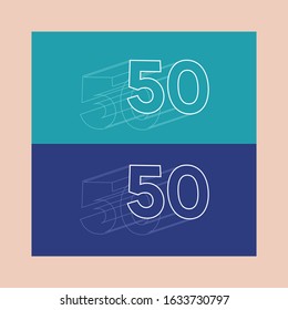 Perspective number 50 vector illustration.