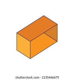 Perspective Open flat box. Vector illustration