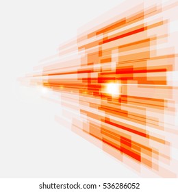 Perspective orange abstract straight lines background, stock vector