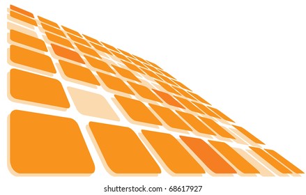 Perspective orange card. Vector illustration