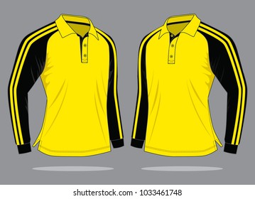 black and yellow long sleeve polo