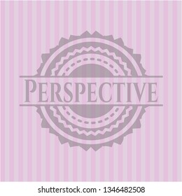 Perspective retro style pink emblem