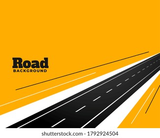perspective road pathway on yellow background design