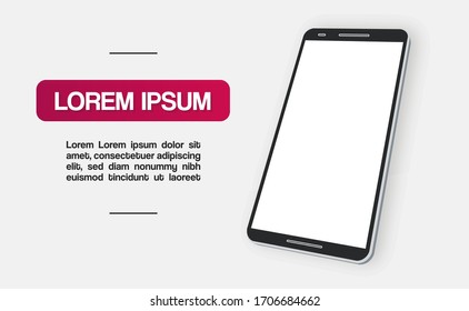 
Perspective rotated mobile device mockup with ad space