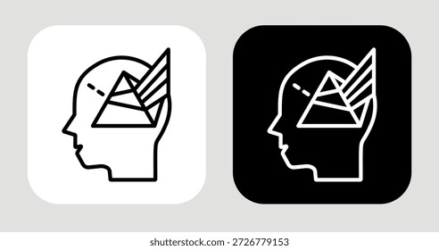 Perspective Shift Icon In Black and White Line Style