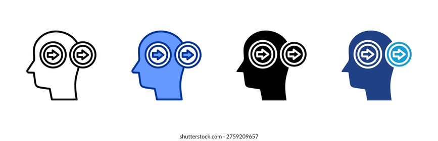 Perspective Shift icon collection with multiple styles