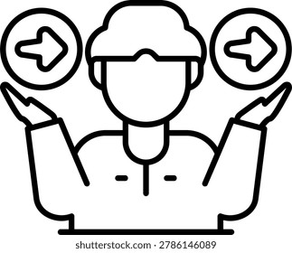 Perspective Shift Illustration vector Icon Design