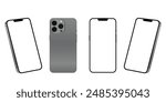 perspective Smartphone mockup. iphone 13 pro mockup. Mock-up white screen iPhone.