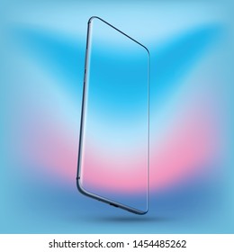 Perspective smartphone mockups vector realistic for technology element.