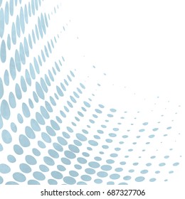Perspective soft blue dots pattern against white background - abstract simple business design