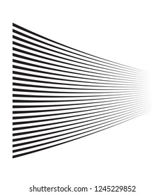 Perspective speed motion lines. wavy horizontal comic manga style abstract background