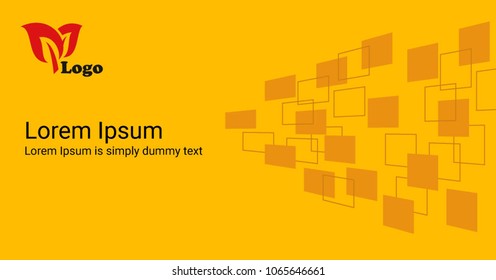 perspective square design with text. creative abstract with scatter frames. 