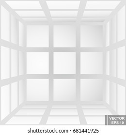 Perspective. Square. Three-dimensional 3D. The outline is isolated on a white background.