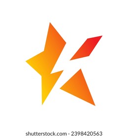 perspective star and lightning symbol. star and lightning logo. lightning and star concept