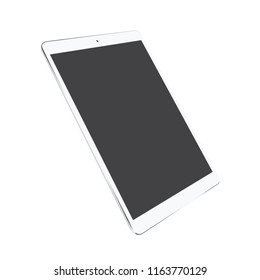Perspective tablet view isolated with blank screen