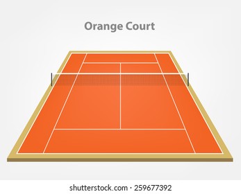 Perspective tennis court vector.