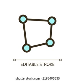 Perspective tool pixel perfect RGB color ui icon. Photo editor instrument. Simple filled line element. GUI, UX design for mobile app. Vector isolated pictogram. Editable stroke. Arial font used